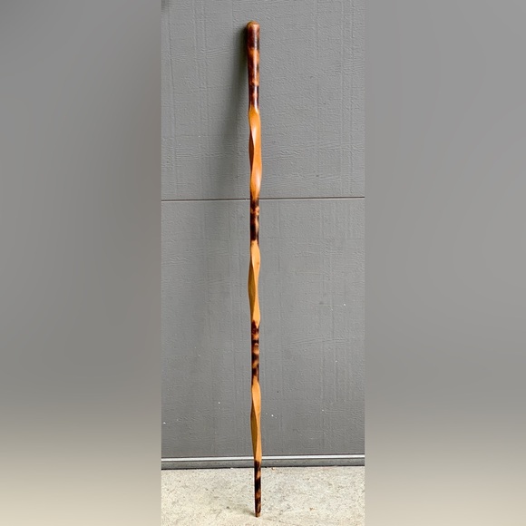 19th Century Antique Twisted Burley Wood Swagger Stick Cane Shillelagh Cudgel - Picture 6 of 14